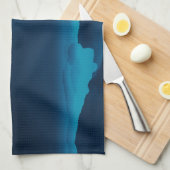 Blauer Quarter Mond und Gebirge | geschirrtuch (Viertel Falte)