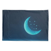 Blauer Quarter Mond und Gebirge| Pillowcase Kissenbezug (Rückseite-Links)