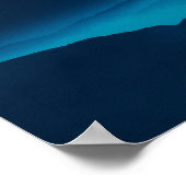 Blauer Quarter Mond und Gebirge | Poster (Ecke)