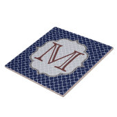 Blauer Quarterfolie Latti Monogram Display Tile Fliese (Seite)
