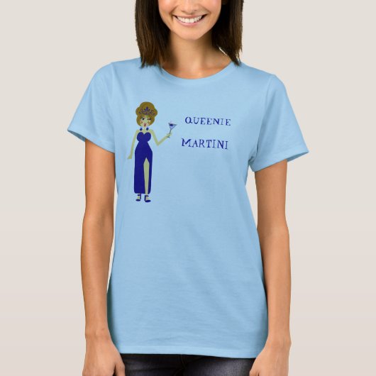 Blauer Queenie Martini T - Shirt (Vorderseite)