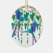 Blauer Quetzal-Vogel Keramik Ornament (Rechts)