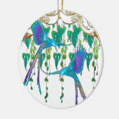 Blauer Quetzal-Vogel Keramik Ornament (Links)