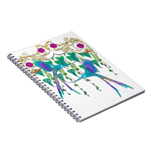 Blauer Quetzal-Vogel Notizblock (Rechte Seite)