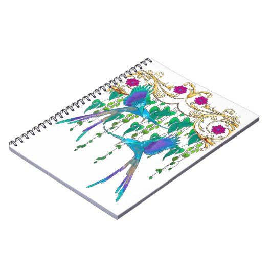 Blauer Quetzal-Vogel Notizblock (Linke Seite)