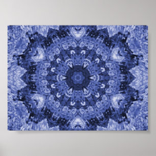 blauer Quiltdruck Poster