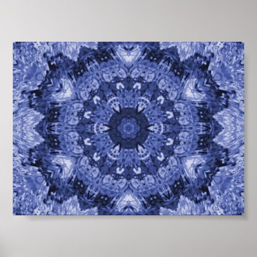 blauer Quiltdruck Poster (Vorne)