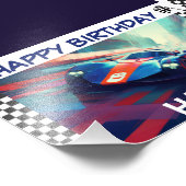BLAUER RACING CAR BANNER FOTODRUCK (Ecke)