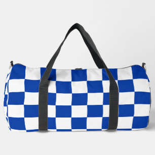 Blauer Racing Checkered Flag Display anpassbar Duffle Bag