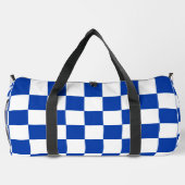 Blauer Racing Checkered Flag Display anpassbar Duffle Bag (Rückseite)