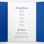 Blauer Rahmen Drei Foto Abschluss Dreifach Gefaltete Einladung (Innenseite Mitte)