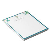 Blauer Rahmen für botanisches Seepferd Notizblock (angewinkelt)