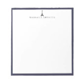 Blauer Rahmen für das Eiffelturm-Logo Notizblock (Vorderseite)