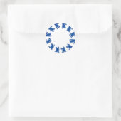 Blauer Rahmen für nauschblaue Boote Runder Aufkleber (Tasche)