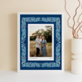 Blauer Rahmen für Navy Folk Art mit benutzerdefini Poster