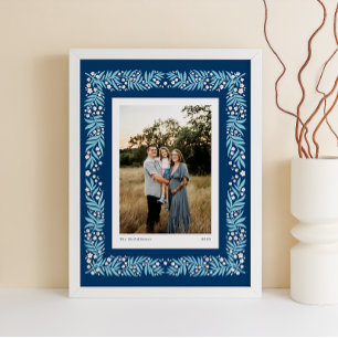 Blauer Rahmen für Navy Folk Art mit benutzerdefini Poster