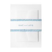 Blauer Rahmen Griechische Hochzeit einfache Initia Einladungsbanderole (Vorderseite Beispiel)