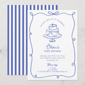 Blauer Rahmen mit Buggeburteinladung Save The Date