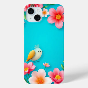 Blauer Rahmen mit bunten Vögeln Case-Mate iPhone Hülle