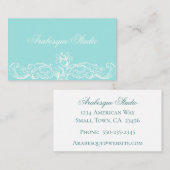 Blauer Rahmen weiß auf blaue Visitenkarte (Vorne/Hinten)