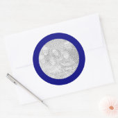 Blauer Rahmenaufkleber Runder Aufkleber (Umschlag)