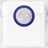 Blauer Rahmenaufkleber Runder Aufkleber (Tasche)