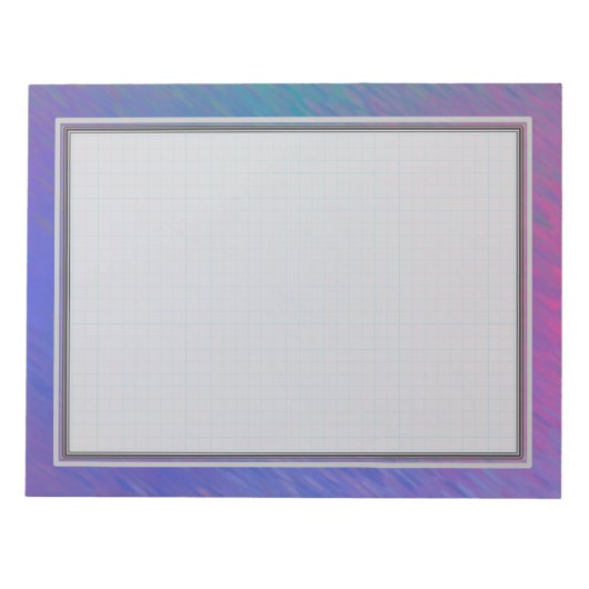 Blauer Rain 8.5x11 (Gitterband) Notizblock (Vorderseite)
