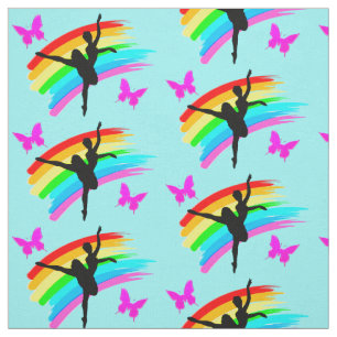 BLAUER RAINBODEN UND SCHALTFLY TANCER FABRIC STOFF