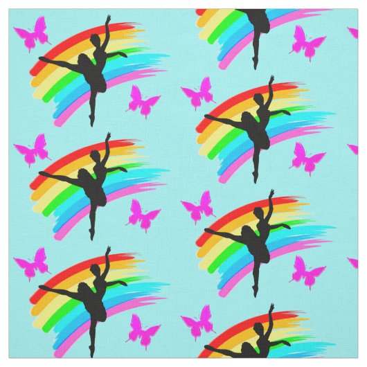 BLAUER RAINBODEN UND SCHALTFLY TANCER FABRIC STOFF (Muster)