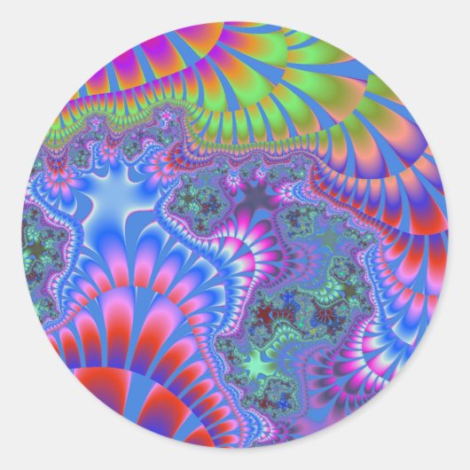 Blauer Rainbow Melt Runder Aufkleber (Vorderseite)