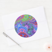 Blauer Rainbow Melt Runder Aufkleber (Umschlag)