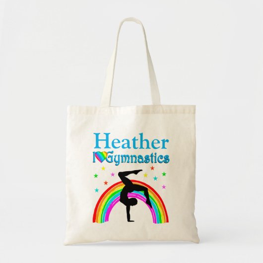 BLAUER RAINBOW PERSONALISIERT GYMNASTICS TOT BAG TRAGETASCHE (Vorne)