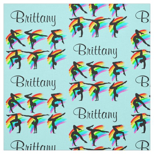 BLAUER RAINBOW PERSONALISIERT GYMNASTIK FABRIK STOFF (Muster)