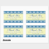 Blauer Rand Danke aus der Stadt Geschenktasche Rechteckiger Aufkleber (Blatt)