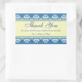 Blauer Rand Danke aus der Stadt Geschenktasche Rechteckiger Aufkleber (Tasche)