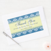 Blauer Rand Danke aus der Stadt Geschenktasche Rechteckiger Aufkleber (Umschlag)