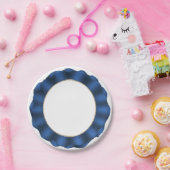 Blauer Rand der Papierplatte Pappteller (Party)