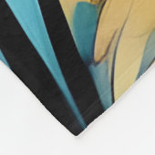 Blauer Raps, Blau und Gold abstrakt Fleecedecke (Ecke)