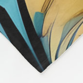 Blauer Raps, Blau und Gold abstrakt Fleecedecke (Ecke)