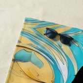 Blauer Raps, Blau und Gold abstrakt Strandtuch (Beispiel)