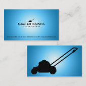 Blauer Rasenmäher Visitenkarte (Vorne/Hinten)