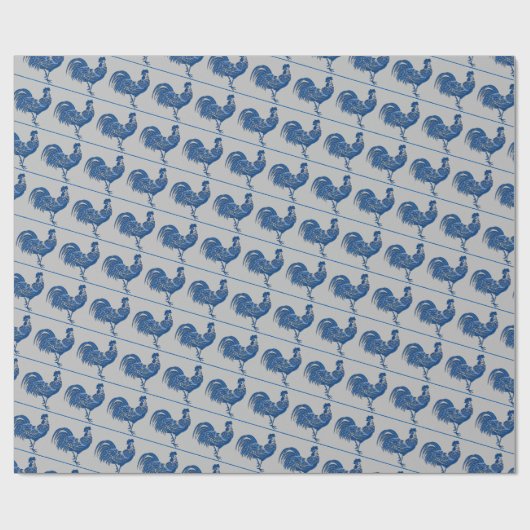 Blauer Raster, Delft Look, Geschenkpapier (Flach)