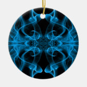 Blauer Rauch auf schwarz Keramikornament (Vorne)