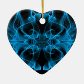 Blauer Rauch auf schwarz Keramikornament (Vorne)