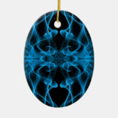 Blauer Rauch auf schwarz Keramikornament (Vorne)