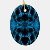 Blauer Rauch auf schwarz Keramikornament (Hinten)
