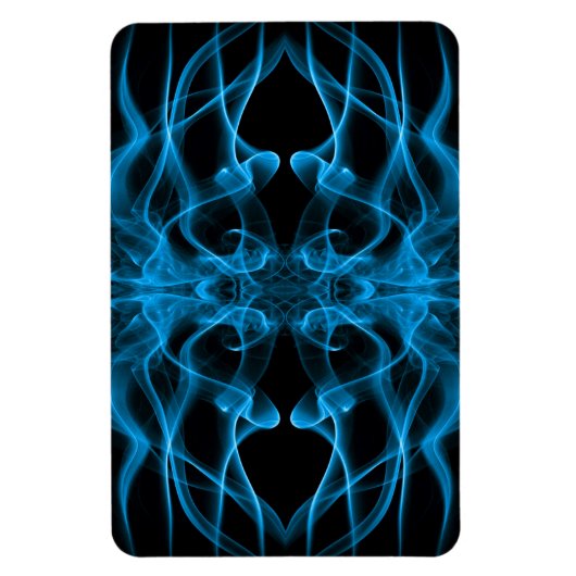 Blauer Rauch auf schwarz Magnet (Vertikal)