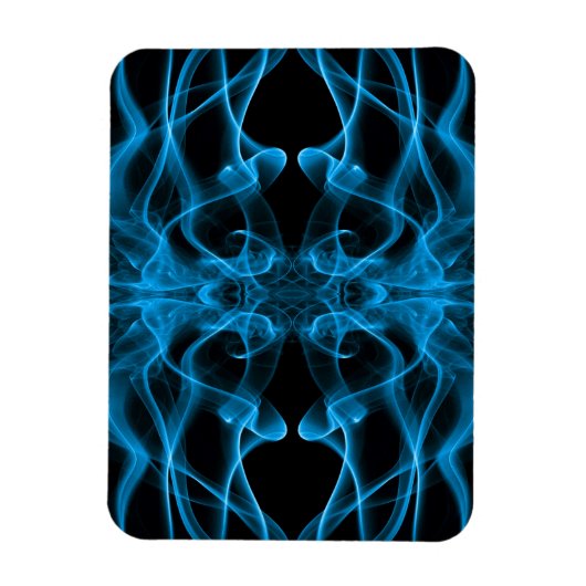 Blauer Rauch auf schwarz Magnet (Vertikal)