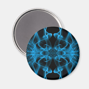 Blauer Rauch auf schwarz Magnet