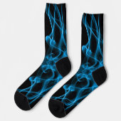 Blauer Rauch auf schwarz Socken (Linkes Detail)